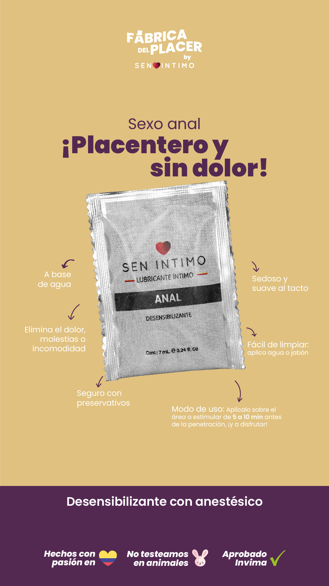 Desensibilizante Anal Sachet X 7 Ml Sen Intimo - Image 2