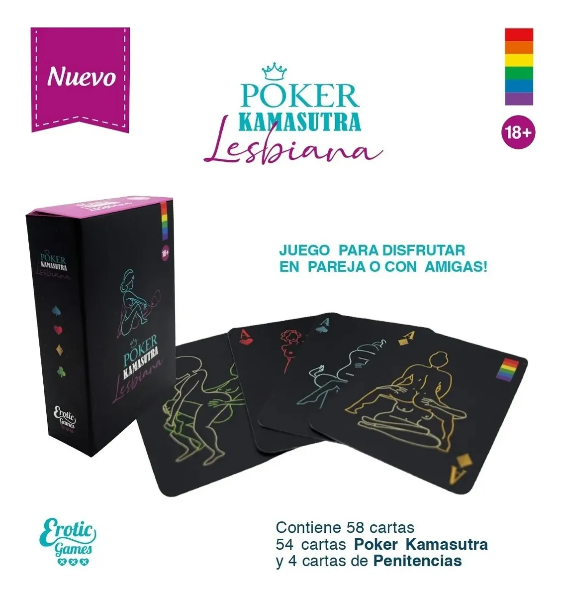 Juego de Cartas Poker Kamasutra Lesbian - Image 4