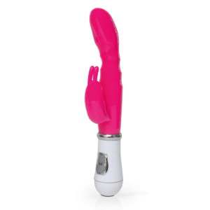 Vibrador con Estimulador Clitoris de Conejo Fucsia Recargable