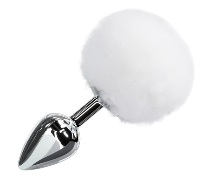 Plug Acostumbrador Anal Colita de Conejo Blanco talla S