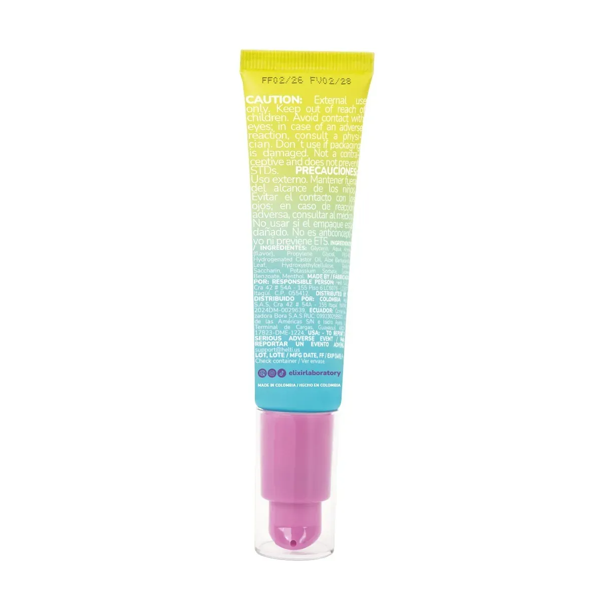 lubricante 5 sensaciones Elixir dorso