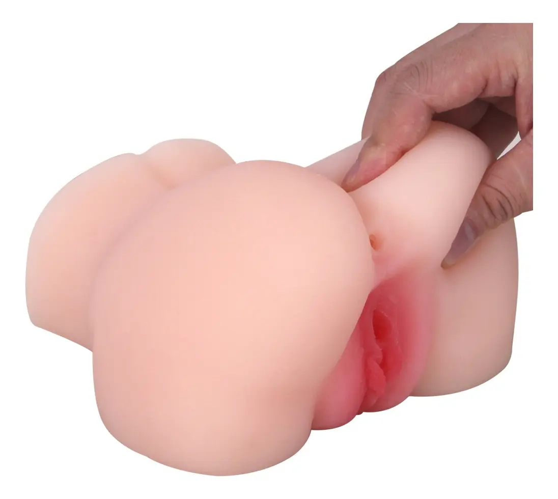 masturbador ano y vagina de silicona texturizado